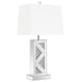 Carmen 32-inch Tapered Shade Mirrored Table Lamp Silver - Walo Furniture 