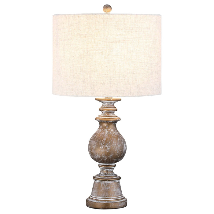 Brie 28-inch Drum Shade Urn Table Lamp Antique Gold