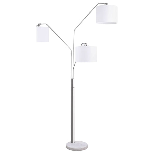 Jirou 84-inch Drum Shade Tree Floor Lamp Satin Nickel - Walo Furniture 