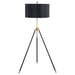 Zabka 63-inch Drum Shade Metal Tripod Floor Lamp Black - Walo Furniture 