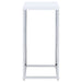 Edmund Square Accent Side Table White High Gloss and Chrome - Walo Furniture 