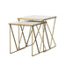 Bette 2-piece Marble Top Nesting Table Set White and Gold - Walo Furniture 