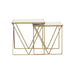 Bette 2-piece Marble Top Nesting Table Set White and Gold - Walo Furniture 