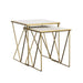 Bette 2-piece Marble Top Nesting Table Set White and Gold - Walo Furniture 