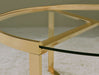 Delia 2-Piece Round Glass Top Nesting Coffee Table Gold - Walo Furniture 