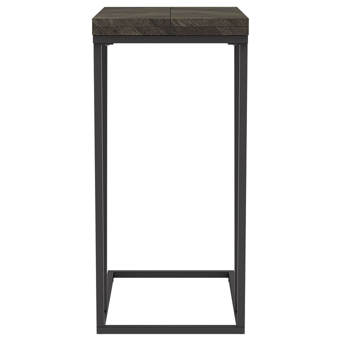 Carly Expandable Engineered Wood C-Shaped Side Table Grey - Walo Furniture 