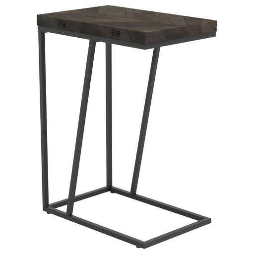 Carly Expandable Engineered Wood C-Shaped Side Table Grey - Walo Furniture 