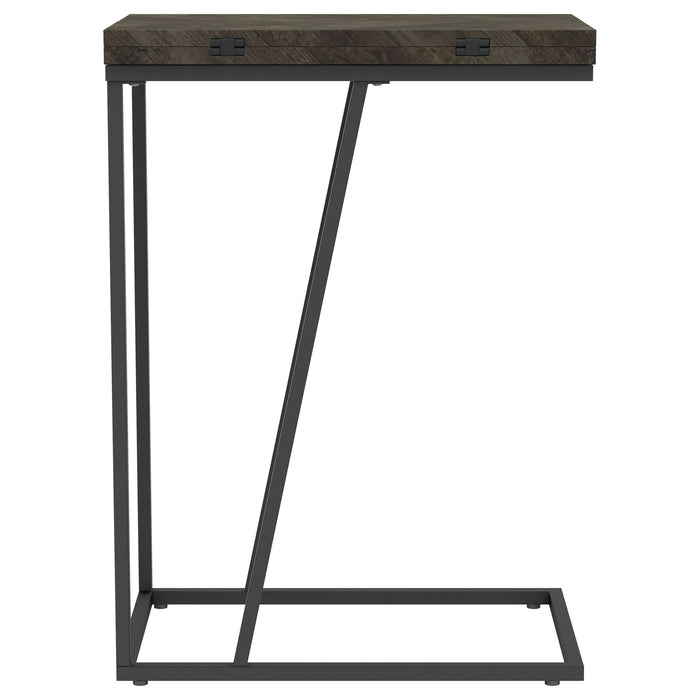 Carly Expandable Engineered Wood C-Shaped Side Table Grey - Walo Furniture 