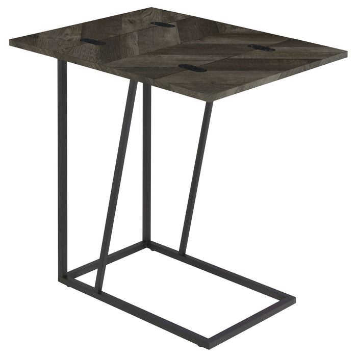 Carly Expandable Engineered Wood C-Shaped Side Table Grey - Walo Furniture 