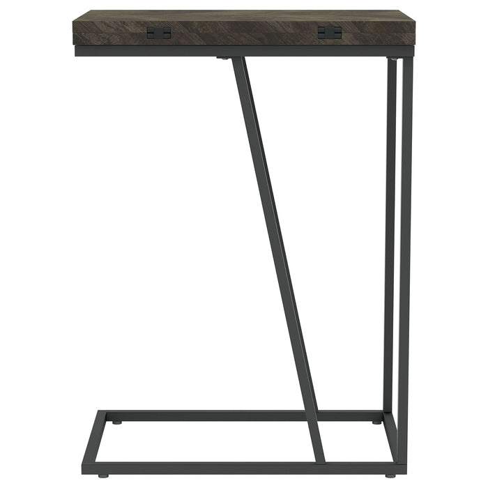 Carly Expandable Engineered Wood C-Shaped Side Table Grey - Walo Furniture 