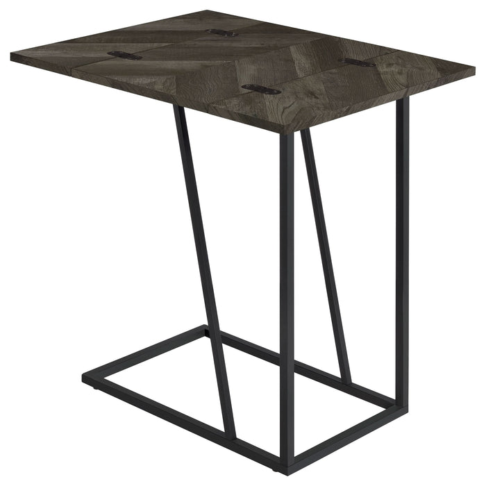 Carly Expandable Engineered Wood C-Shaped Side Table Grey - Walo Furniture 