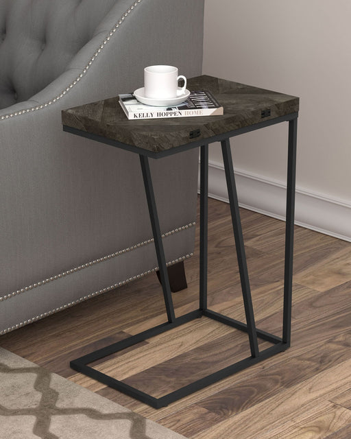 Carly Expandable Engineered Wood C-Shaped Side Table Grey - Walo Furniture 