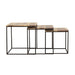 Belcourt 3-piece Square Nesting Tables Natural and Black - Walo Furniture 