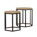 Adger 2-piece Hexagonal Nesting Tables Natural and Black - Walo Furniture 