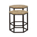 Adger 2-piece Hexagonal Nesting Tables Natural and Black - Walo Furniture 