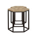 Adger 2-piece Hexagonal Nesting Tables Natural and Black - Walo Furniture 