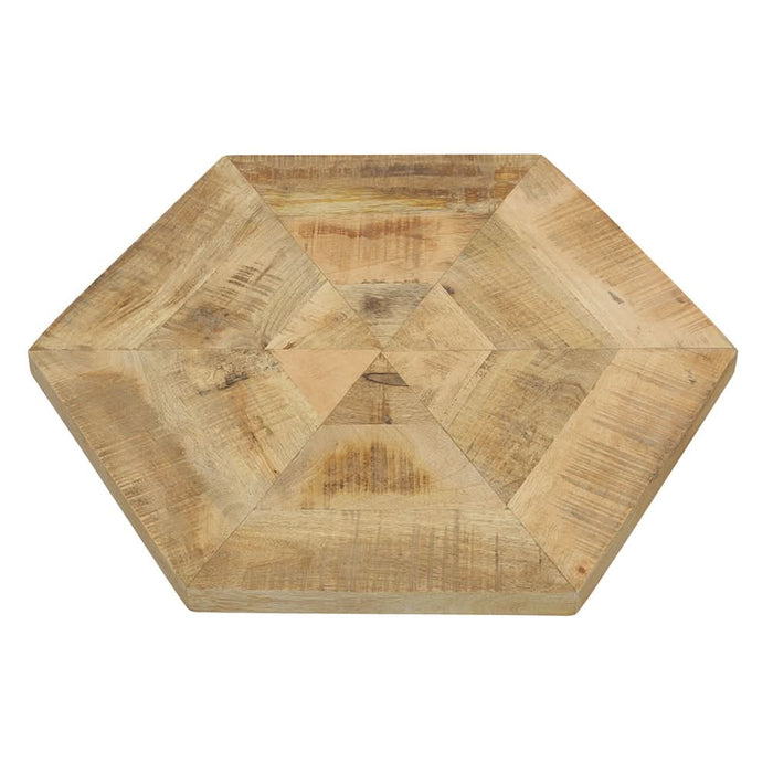 Adger 2-piece Hexagonal Nesting Tables Natural and Black - Walo Furniture 