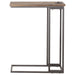 Rudy C-Shaped Side Table with Power Outlet Antique Brown - Walo Furniture 