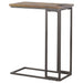 Rudy C-Shaped Side Table with Power Outlet Antique Brown - Walo Furniture 