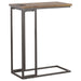 Rudy C-Shaped Side Table with Power Outlet Antique Brown - Walo Furniture 