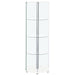 Zahavah 4-shelf Hexagonal Clear Glass Curio Cabinet White - Walo Furniture 