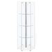 Zahavah 4-shelf Hexagonal Clear Glass Curio Cabinet White - Walo Furniture 