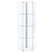 Zahavah 4-shelf Hexagonal Clear Glass Curio Cabinet White - Walo Furniture 