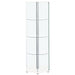 Zahavah 4-shelf Hexagonal Clear Glass Curio Cabinet White - Walo Furniture 