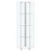 Zahavah 4-shelf Hexagonal Clear Glass Curio Cabinet White - Walo Furniture 