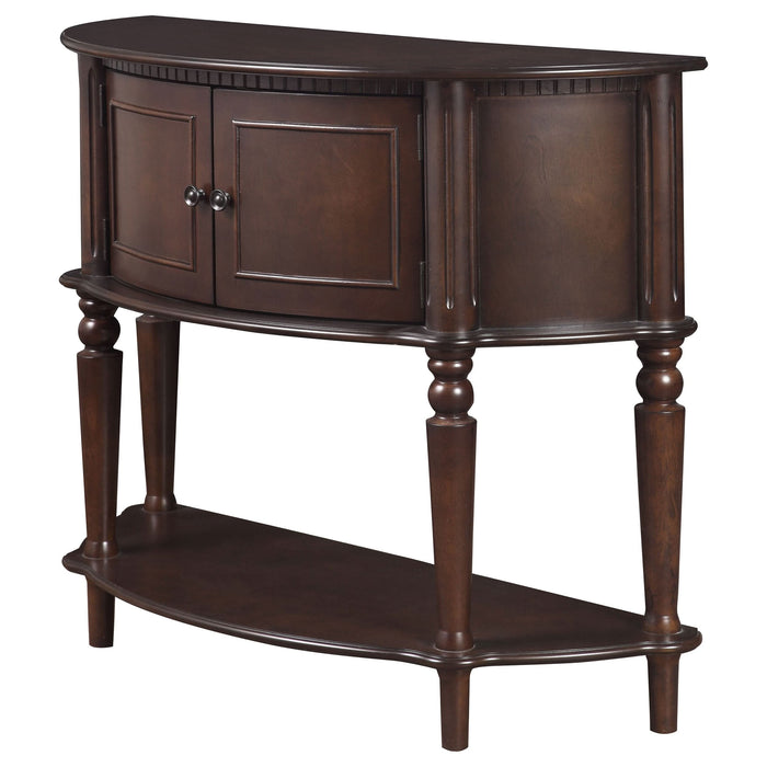 Brenda 2-door Demilune Wood Entryway Console Table Brown - Walo Furniture 