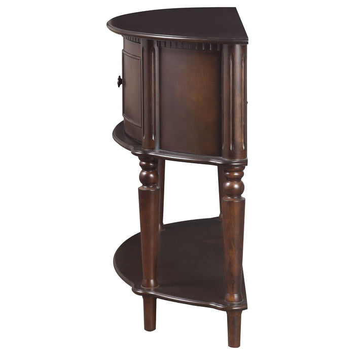 Brenda 2-door Demilune Wood Entryway Console Table Brown - Walo Furniture 