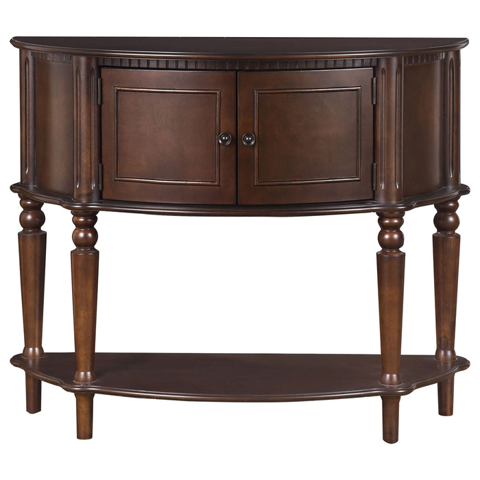 Brenda 2-door Demilune Wood Entryway Console Table Brown - Walo Furniture 