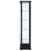 Delphinium 5-shelf Clear Glass Curio Display Cabinet Black - Walo Furniture 