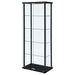 Delphinium 5-shelf Clear Glass Curio Display Cabinet Black - Walo Furniture 