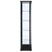 Delphinium 5-shelf Clear Glass Curio Display Cabinet Black - Walo Furniture 