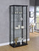 Delphinium 5-shelf Clear Glass Curio Display Cabinet Black - Walo Furniture 