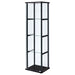 Cyclamen 4-shelf Clear Glass Curio Display Cabinet Black - Walo Furniture 