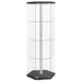 Zahavah 4-shelf Hexagonal Clear Glass Curio Cabinet Black - Walo Furniture 