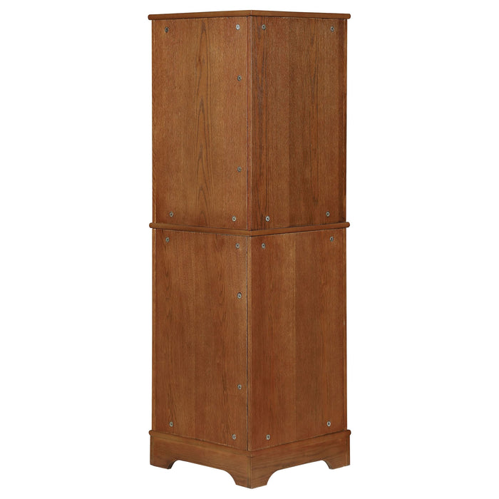 Coreosis 4-door Wood Corner Curio Cabinet Golden Brown - Walo Furniture 