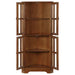 Coreosis 4-door Wood Corner Curio Cabinet Golden Brown - Walo Furniture 