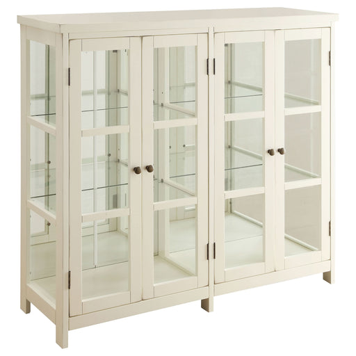 Sable 4-door Wood Accent Storage Display Cabinet Off White - Walo Furniture 