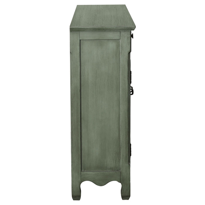 Madeline 3-drawer Scrollwork Accent Cabinet Antique Green - Walo Furniture 