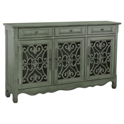 Madeline 3-drawer Scrollwork Accent Cabinet Antique Green - Walo Furniture 