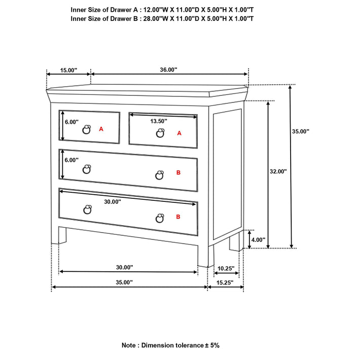 Harper 4-drawer Solid Reclaimed Wood Accent Cabinet Brown - Walo Furniture 