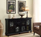 Kovu 4-door Wood Lattice Storage Accent Cabinet Black - Walo Furniture 