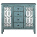 Rue 4-drawer Wood Trellis Accent Storage Cabinet Blue - Walo Furniture 