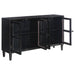 Sylvia 4-door Wood Lattice Accent Storage Cabinet Black - Walo Furniture 