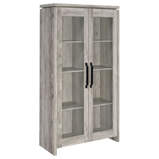 Alejo 2-door Engineered Wood Tall Cabinet Grey Driftwood - Walo Furniture 