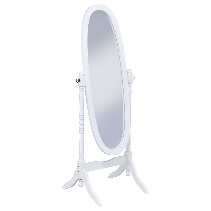 Foyet Wood Adjustable Full Length Cheval Mirror White - Walo Furniture 