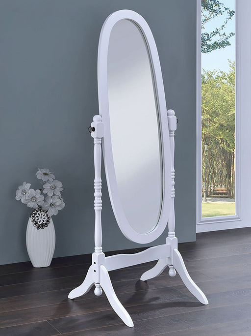 Foyet Wood Adjustable Full Length Cheval Mirror White - Walo Furniture 